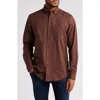 Nordstrom Tech-smart Trim Fit Check Stretch Button-down Shirt In Brown Bitter