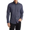 Nordstrom Tech-smart Trim Fit Check Stretch Button-down Shirt In Navy Blazer
