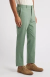 Nordstrom Trim Fit Flat Front Stretch Wool Dress Pants In Green Iceberg