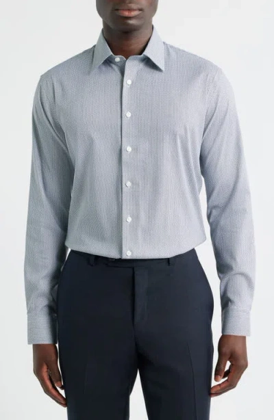Nordstrom Trim Fit Geometric Print Premium Performance Twill Dress Shirt In Multi