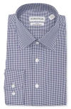 Nordstrom Trim Fit Gingham Premium Performance Dress Shirt In Navy Gingham Check