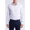 Nordstrom Trim Fit Grid Dress Shirt In White- Grey Twill Grid