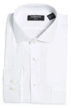 Nordstrom Trim Fit Herringbone Oxford Solid Dress Shirt In White Dandy Varihbone