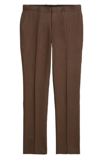 Nordstrom Trim Fit Linen Pants In Brown Cocoa
