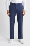 Nordstrom Trim Fit Linen Trousers In Navy Blazer