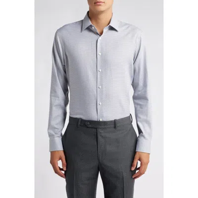 NORDSTROM NORDSTROM TRIM FIT MICROCHECK COTTON DRESS SHIRT