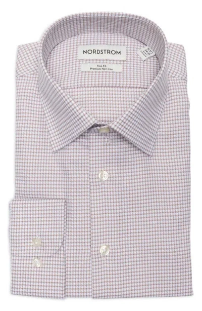 Nordstrom Trim Fit Microcheck Premium Non Iron Cotton Button-up Shirt In Pattern