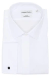 Nordstrom Trim Fit Non-iron White Textured Cotton Tuxedo Shirt In White Steven Texture