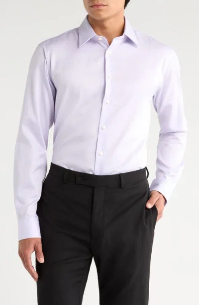 Nordstrom Trim Fit Pinstripe Non-iron Cotton Dress Shirt In White