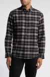 Nordstrom Trim Fit Plaid Flannel Button-down Shirt In Black- Grey Seth Plaid
