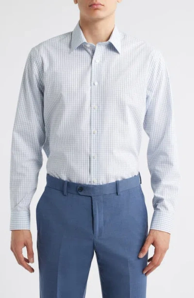 Nordstrom Trim Fit Plaid Non-iron Cotton Dress Shirt In Blue Vincentia Plaid
