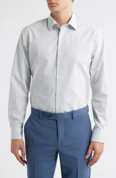 Nordstrom Trim Fit Plaid Non-iron Cotton Dress Shirt In Green Vincentia Plaid
