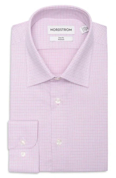 Nordstrom Trim Fit Premium Check Cotton Button-up Shirt In Pink