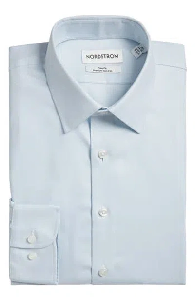 Nordstrom Trim Fit Premium Non-iron Dress Shirt In Blue