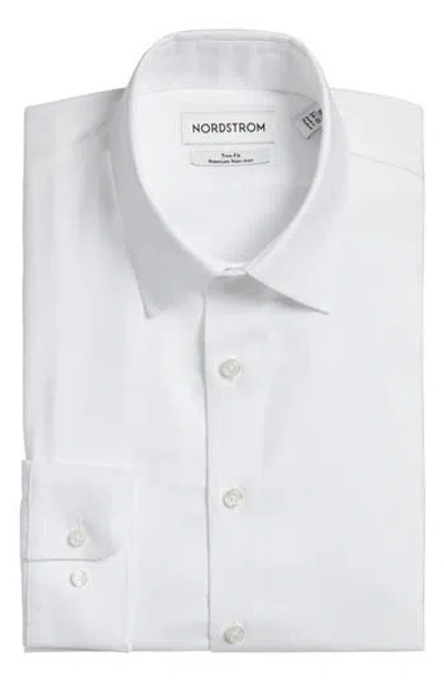 Nordstrom Trim Fit Premium Non-iron Dress Shirt In White