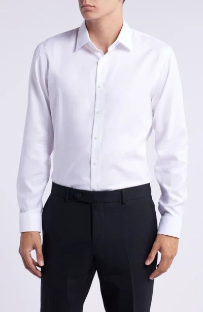 Nordstrom Trim Fit Royal Oxford Dress Shirt In White Royal Oxford