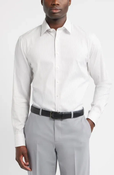 Nordstrom Trim Fit Shadow Stripe Premium Performance Twill Dress Shirt In Multi