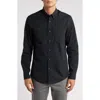 Nordstrom Trim Fit Solid Stretch Button-down Shirt In Black