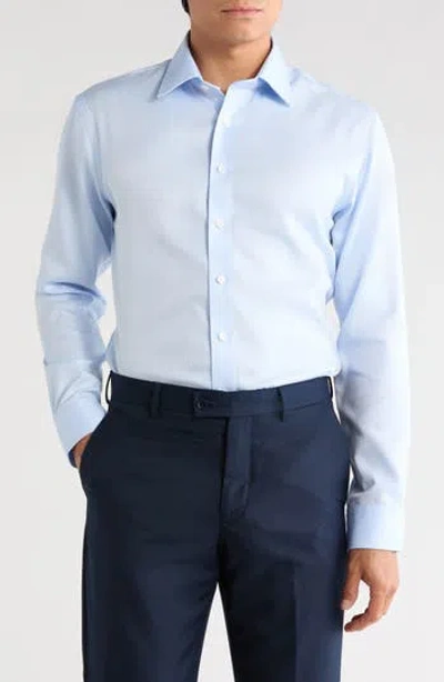 Nordstrom Trim Fit Textured Cotton Shirt In Blue
