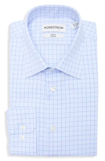 Nordstrom Trim Fit Valerio Grid Dress Shirt In Blue