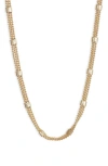 Nordstrom Triple Ball Chain Station Necklace In Gold