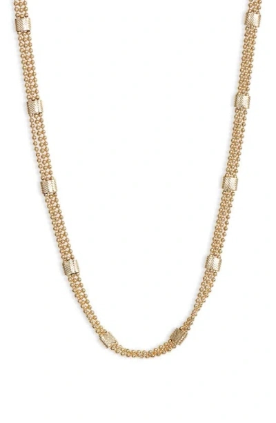 Nordstrom Triple Ball Chain Station Necklace In Gold