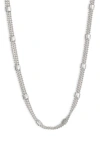 Nordstrom Triple Ball Chain Station Necklace In Rhodium