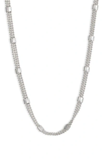 Nordstrom Triple Ball Chain Station Necklace In Rhodium