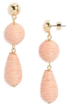 Nordstrom Triple Linear Drop Raffia Earrings In Gold