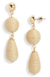 Nordstrom Triple Linear Drop Raffia Earrings In Multi