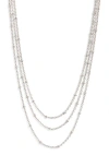 Nordstrom Triple Wrap Necklace In Rhodium