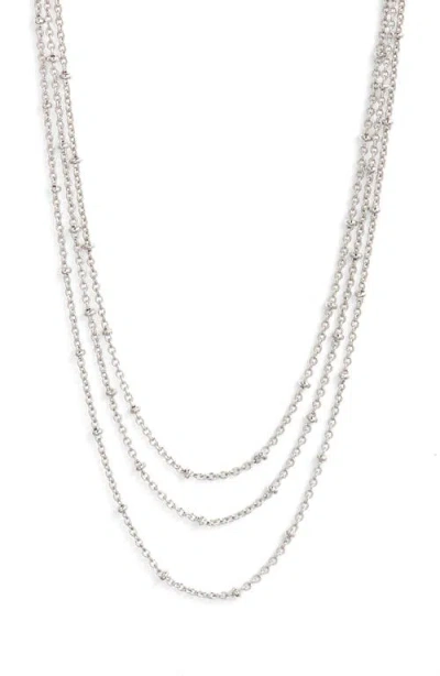 Nordstrom Triple Wrap Necklace In Rhodium