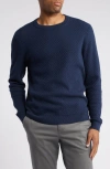 Nordstrom Tuck Stitch Pima Cotton Blend Sweater In Navy Blazer