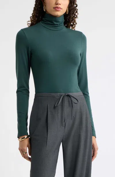 Nordstrom Turtleneck Knit Top In Metallic