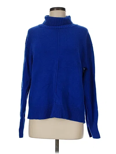 Pre-owned Nordstrom Turtleneck Sweater In Blue