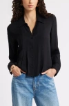 Nordstrom Tux Pleated Button-up Shirt In Black
