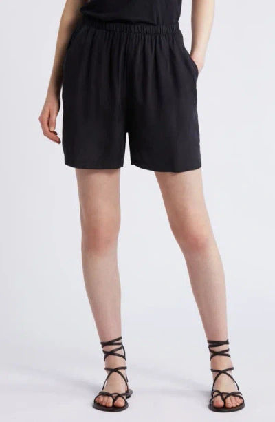 Nordstrom Twill Pull-on Shorts In Black