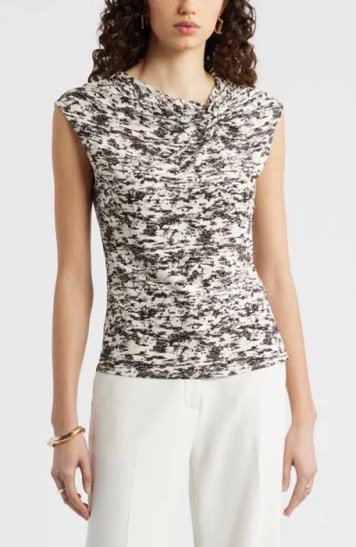 Nordstrom Twist Front Cap Sleeve Top In Gray