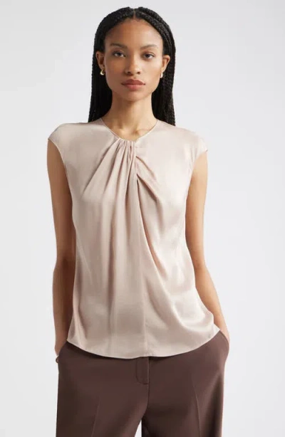 Nordstrom Twist Front Satin Top In Neutral