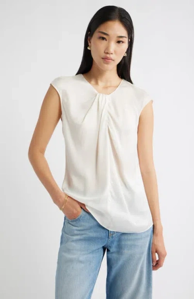 Nordstrom Twist Front Satin Top In White