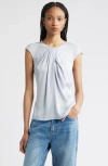 Nordstrom Twist Front Satin Top In Blue
