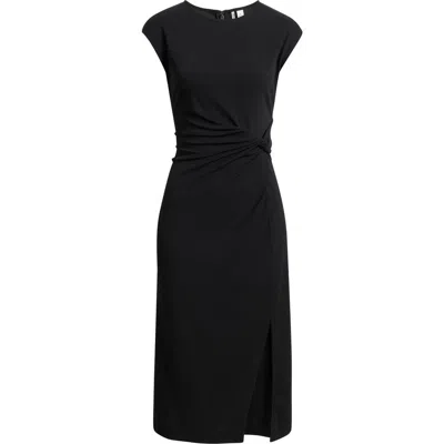 Nordstrom Twist Midi Dress In Black