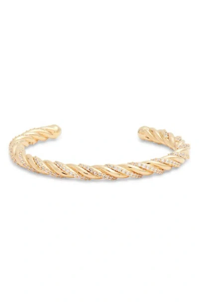 Nordstrom Twisted Cubic Zirconia Cuff Bracelet In Gold