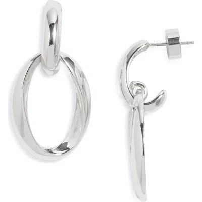Nordstrom Twisted Oval Hoop Earrings In Silver