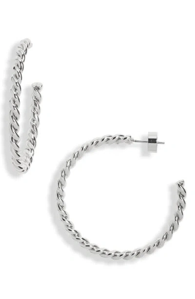 Nordstrom Twisted Rope Hoop Earrings In Silver