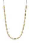Nordstrom Two-tone Beaded Tube Collar Necklace In Gold