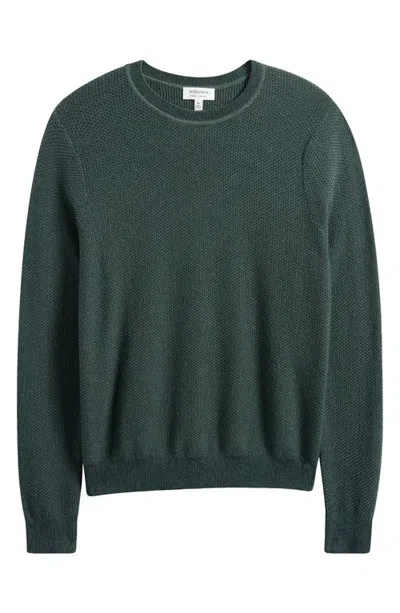 Nordstrom Two Tone Cotton & Cashmere Crewneck Sweater In Green