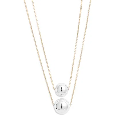 Nordstrom Two-tone Double Orb Layered Necklace