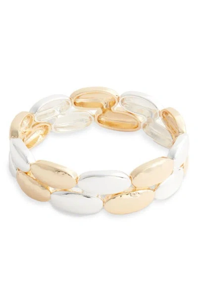 Nordstrom Two-tone Oval Stretch Bracelet In Multi