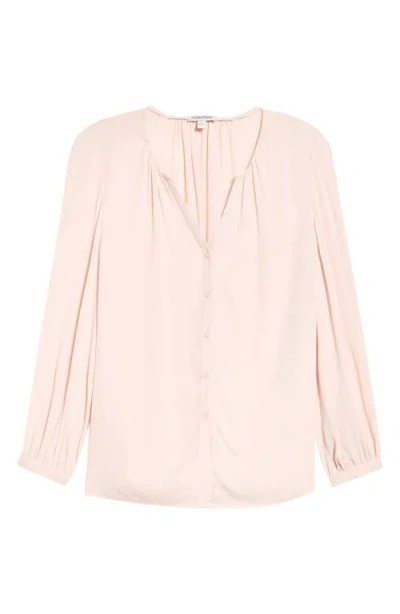 Nordstrom V-neck Button-up Top In Pink